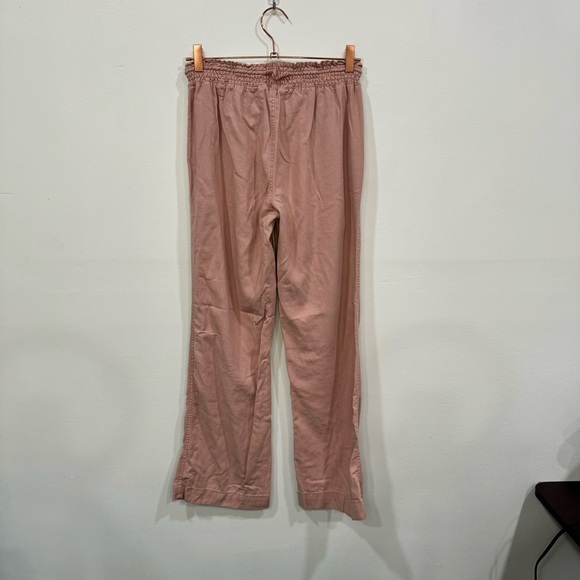 CI SONO Linen Collection Pink Mauve Linen Blend Drawstring Pants Size Large - Picture 2 of 9